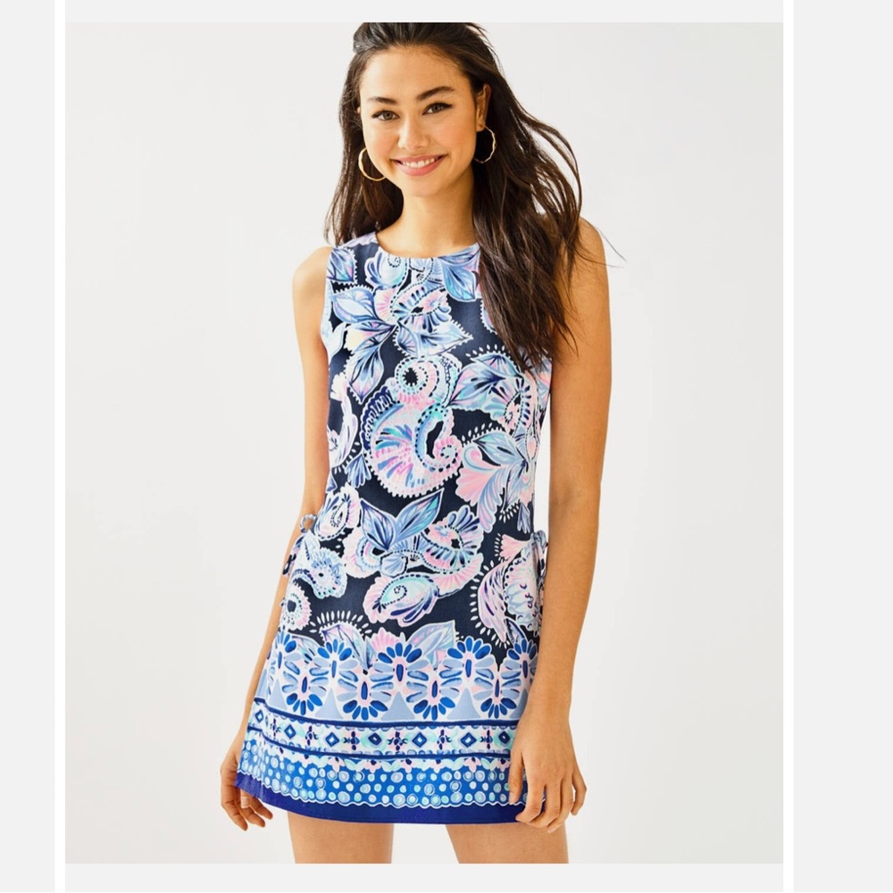 Like New Lily Pulitzer Donna Romper High Tide Navy Holy Size 0